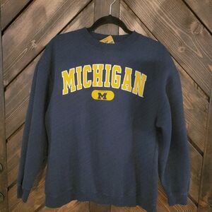 Michigan State Logo Crewneck Sweater Navy & Yellow M